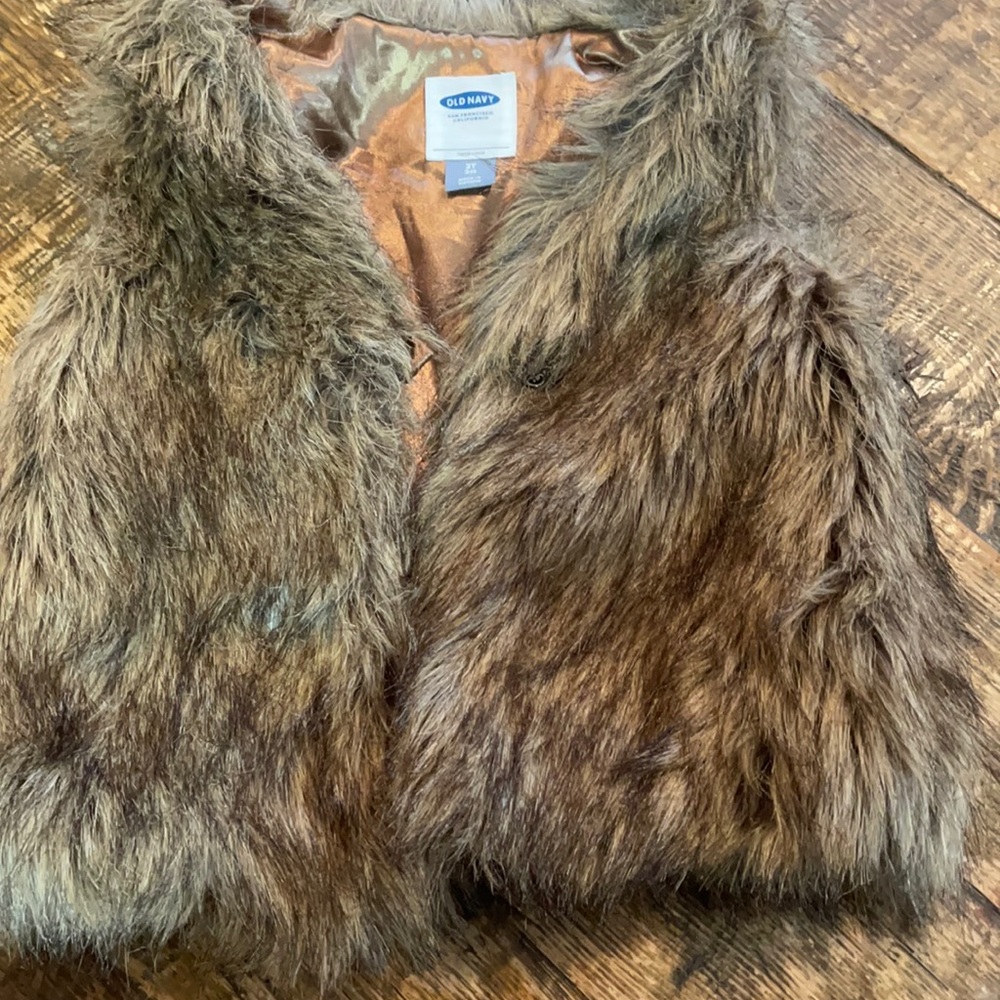 Little girl fur faux vest